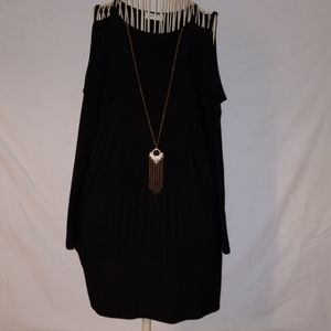 Punc black swing dress with necklace attached